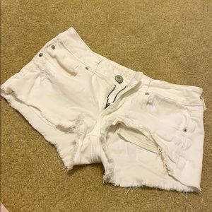 American Eagle White Jean Shorts